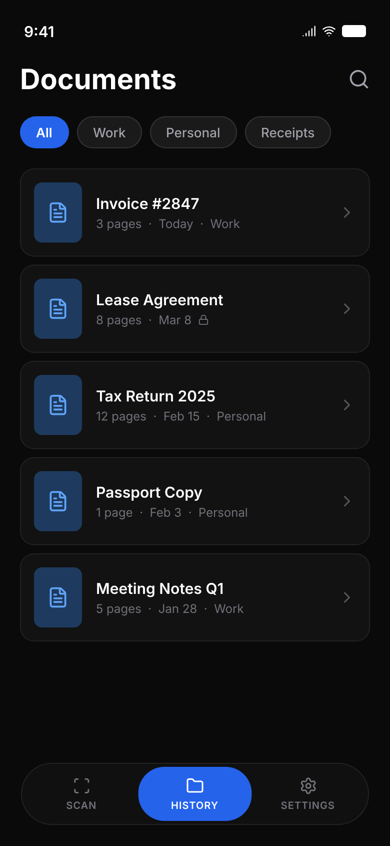 Browse and organize your documents