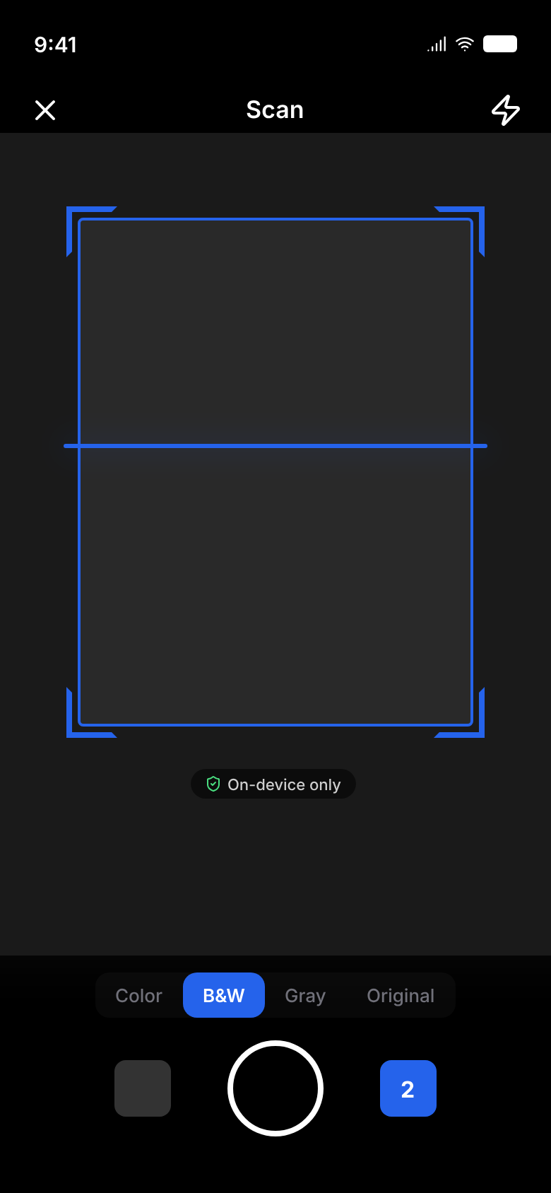 Scan a document with auto edge detection